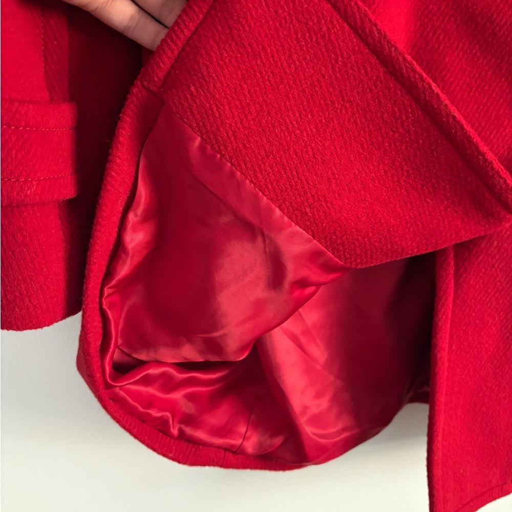 Talbots Red Wool Blend Button Front Coat - Picture 5 of 7